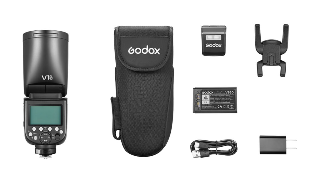 Godox V1Pro round head camera flash what's included in the kit