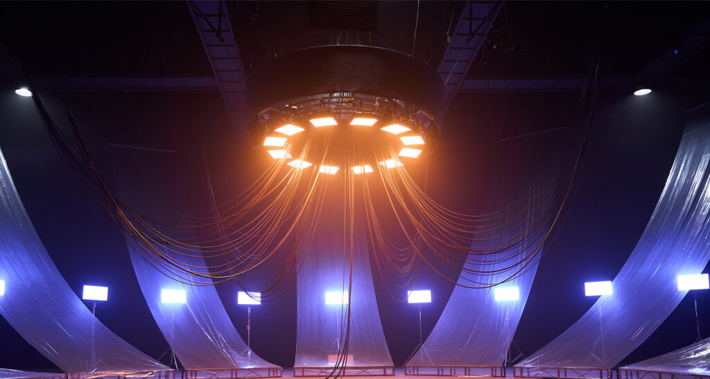 Godox P300R P600R pixel LED lights on big video production set