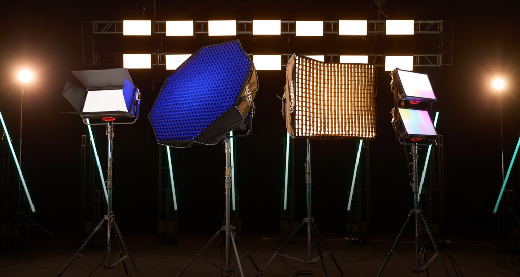 Godox P300R P600R pixel LED lights accessory options softbox barndoors grid