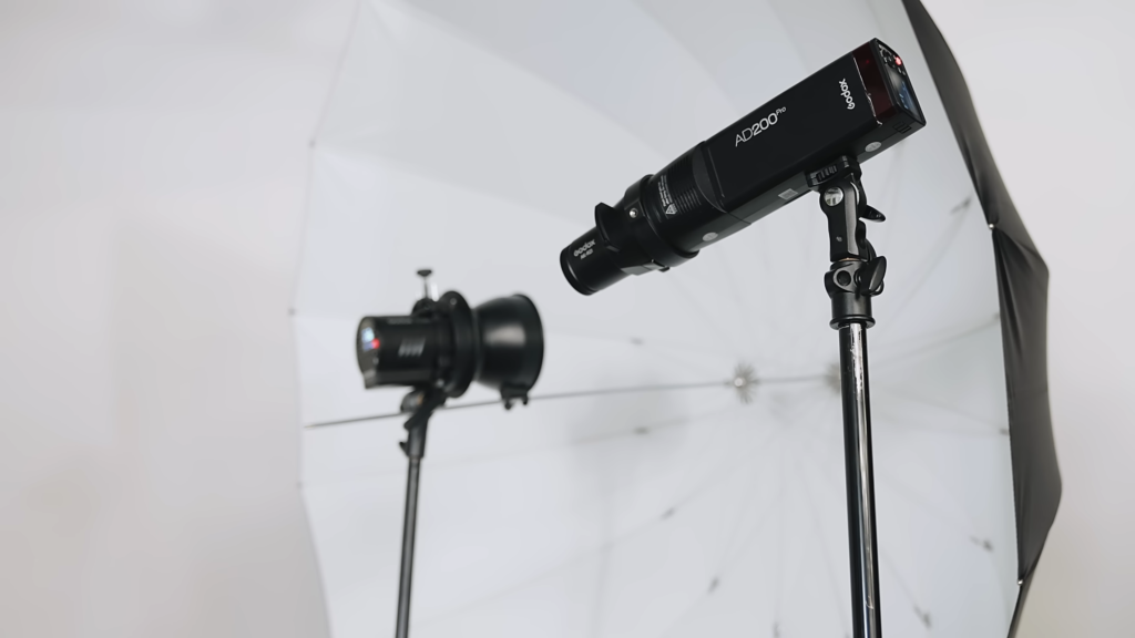 Godox AD100 Ad200Pro portable outdoor flash in studio