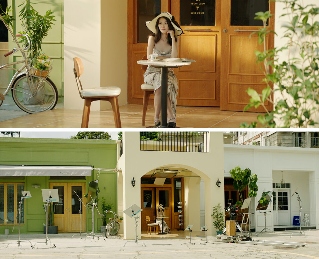 example movie scene shot using natural sunlight reflected off various Godox LiteFlow cine reflectors