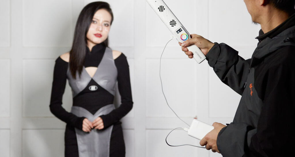 Godox LC1000R LED light stick wand in use USB-C power