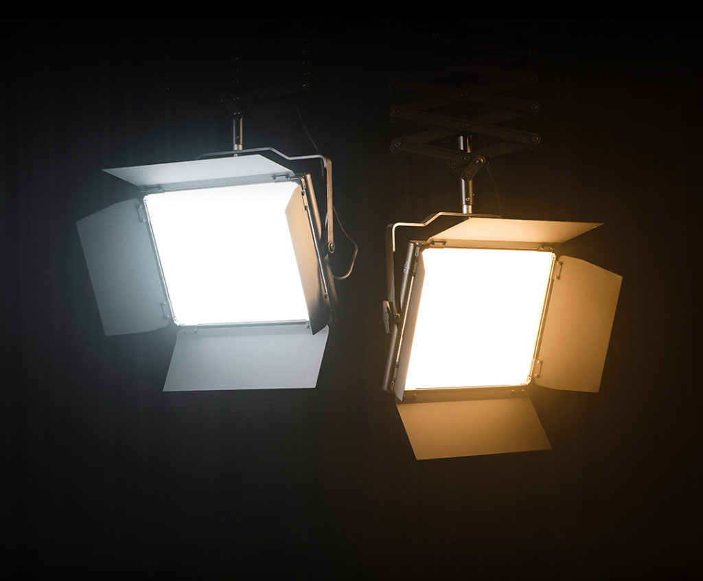 Godox P120D P120Bi professional broadcast daylight and bi-color led panel lights with barndoors