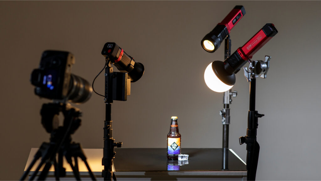 GVM-PD60C RGB LED COB PocketLight mini-bowens video lighting 3 light kit product photography