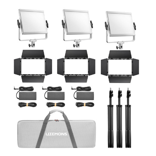 Godox LP400Bi LP400R LP600Bi LP600R LP1200Bi LP1200R Litemons LP series sleek LED panel lights for creators triple 3 light kit what's included