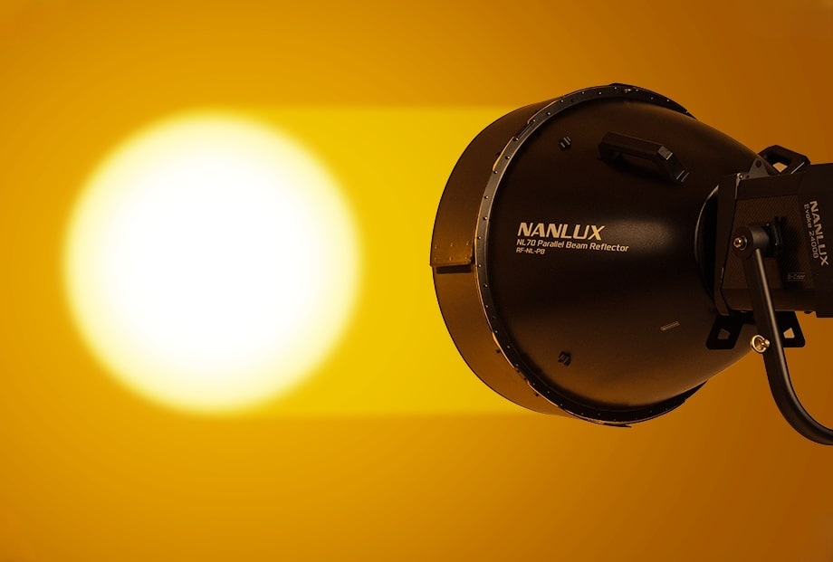 Nanlux NL70 Parallel Beam Reflector RF-NL-PB NL mount with Evoke series COB LED light 2400B