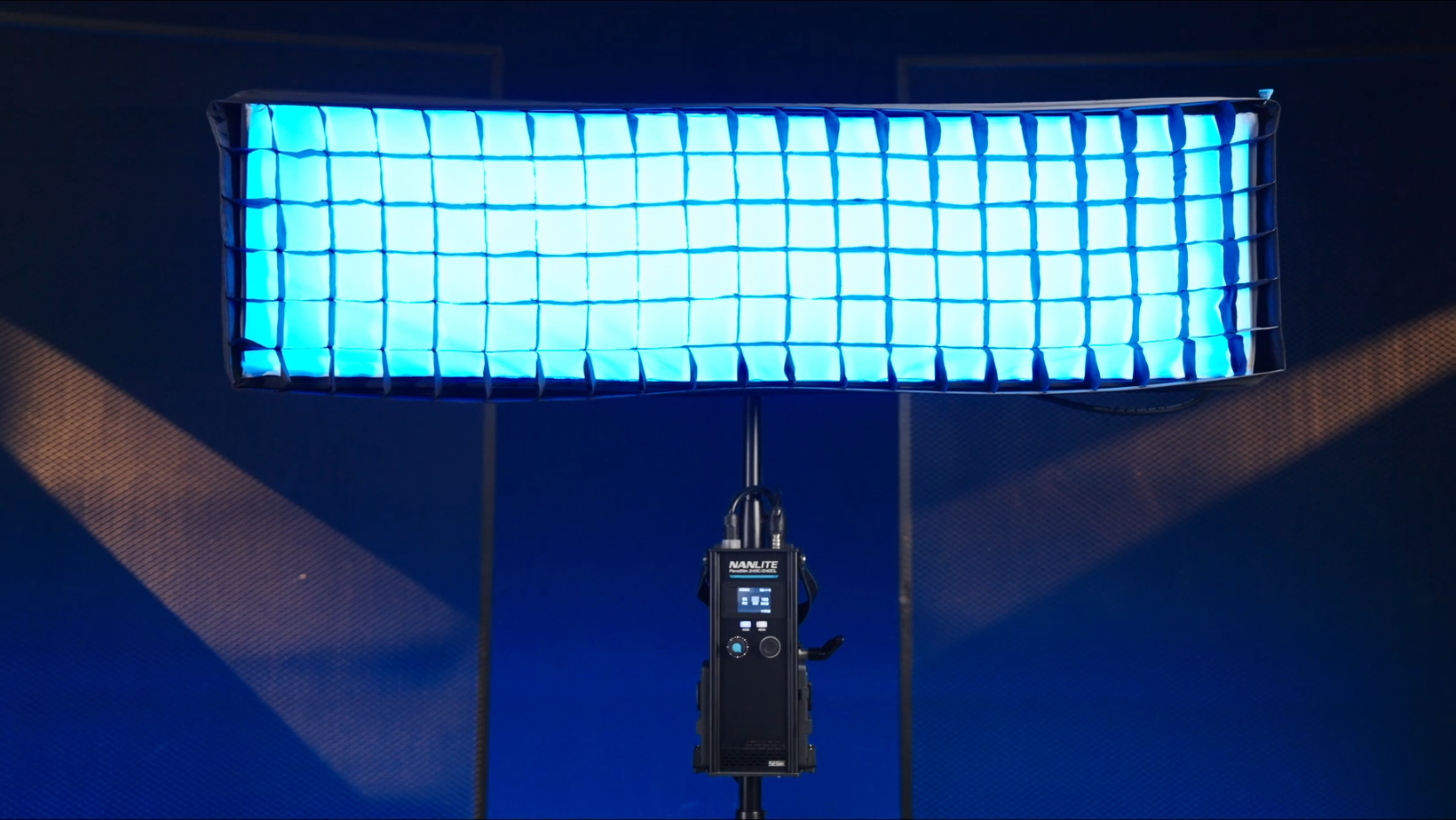 Nanlite PavoSlim 240CL slim 4x1 full color RGB LED panel light with softbox and grid