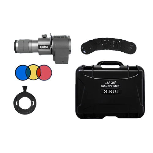 SIRUI 18-36° projector lens projection attachment with zoom for COB LED lights what's included in the kit