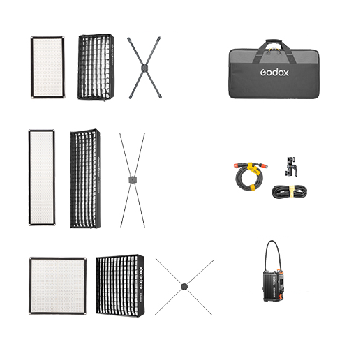 Godox KNOWLED F100R F200R F200SR full color flexible LED panel mat lights what's included in the kit
