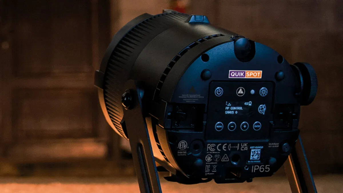Astera QuikSpot RGBMA LED Fresnel Spotlight for Event Video Production back control panel
