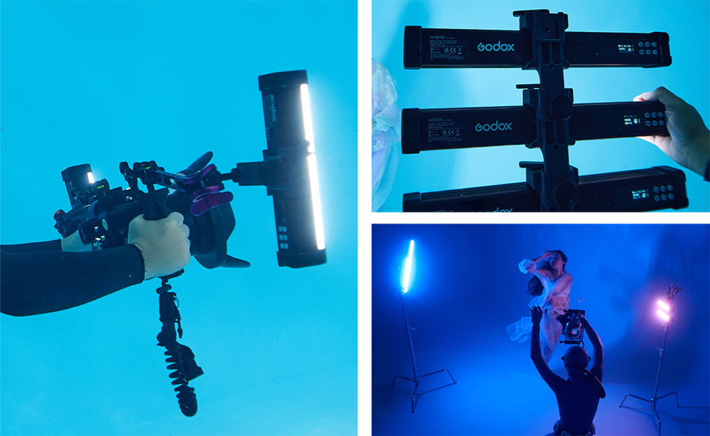 Godox WT25D WT25R WT40D WT40R WT60R WT60D Daylight RGB Full Color LED Tube Lights in underwater shoot