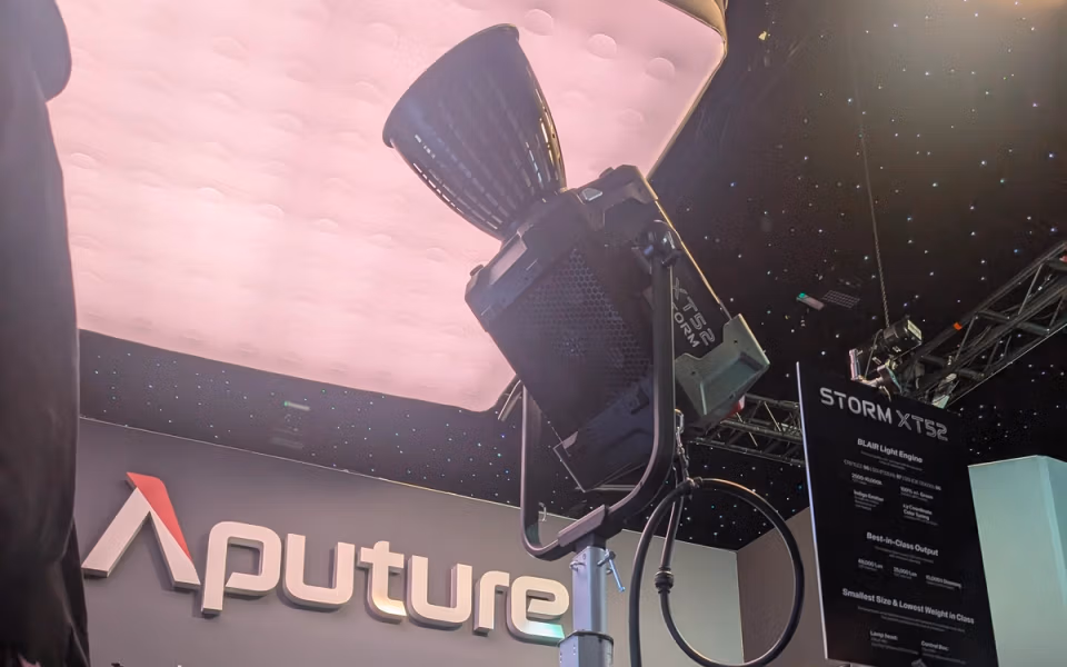 Aputure STORM XT52 professional powerful COB LED bi-color light for film production showcased on BSC Expo 2025 in London