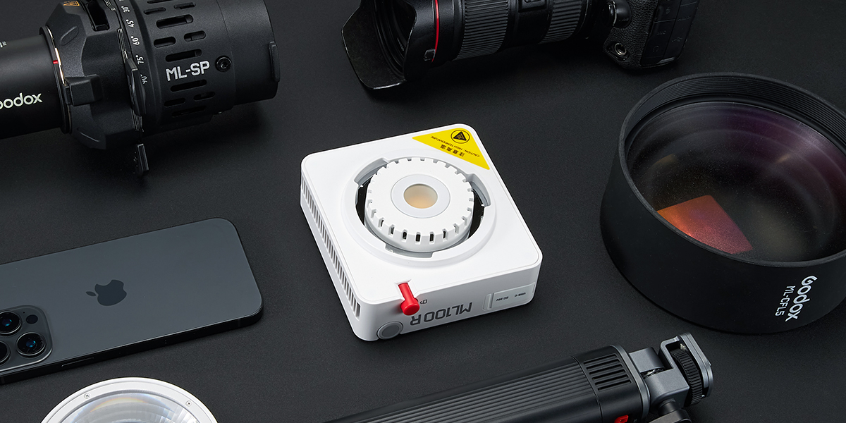 Godox ML100R full color RGB compact pocket COB LED light with accessories